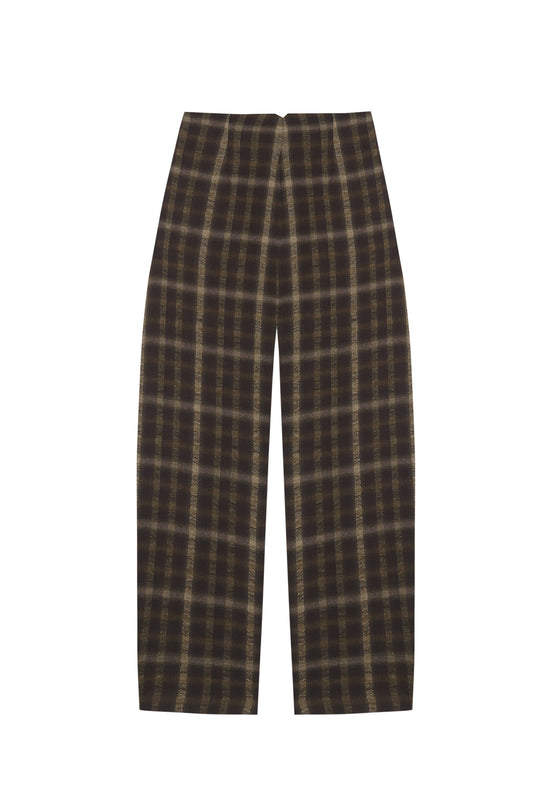 Salon, brown checked jacquard pants