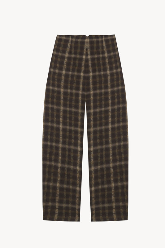 Salon, brown checked jacquard pants