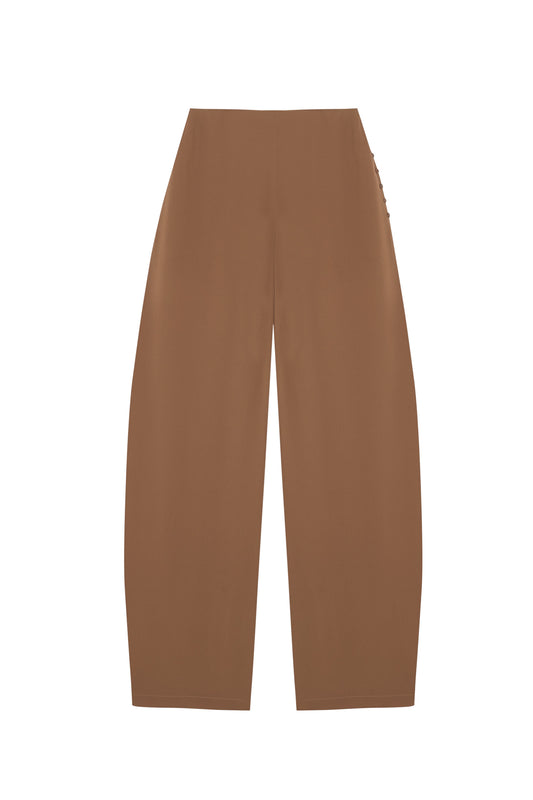 Serene, pantalon de seda henna