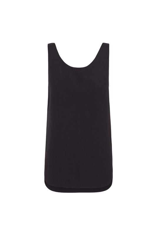 Simona, smoke gray linen and silk top