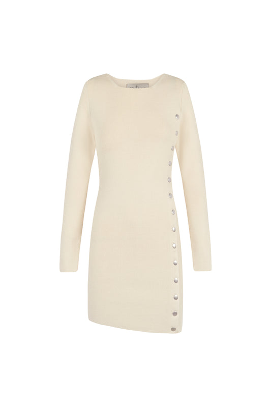Siro, ivory knitted mini dress