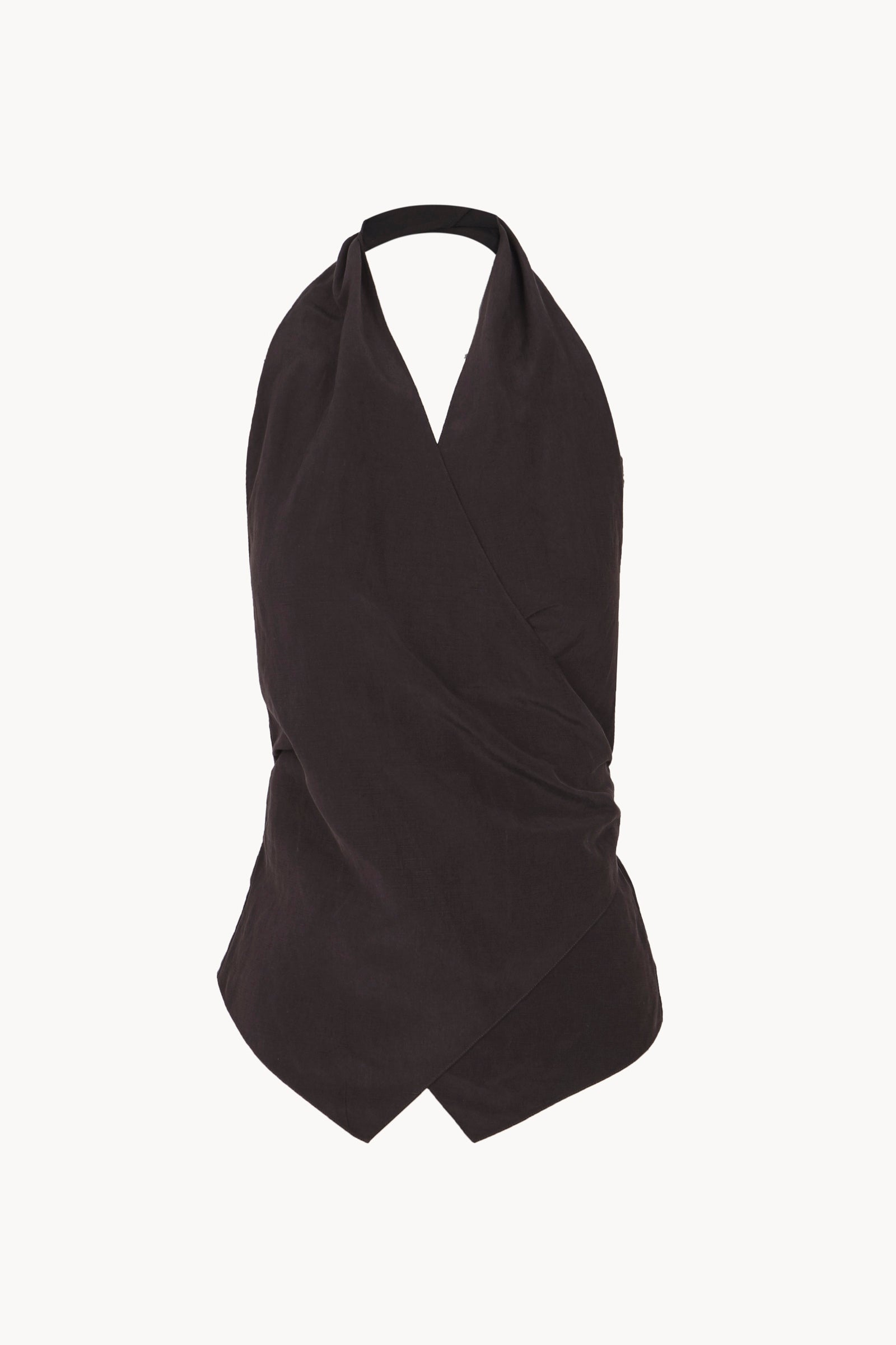 Sofia, mocha linen and silk halter top