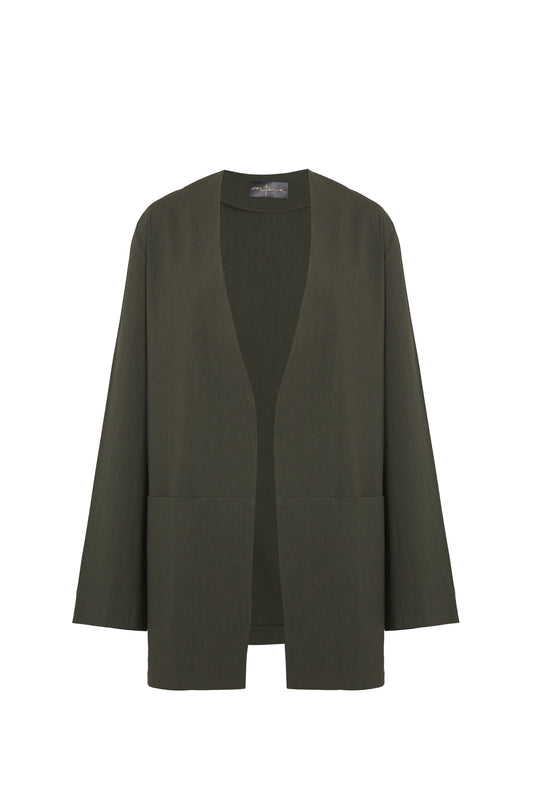 Soto, chaqueta de lino verde oscuro