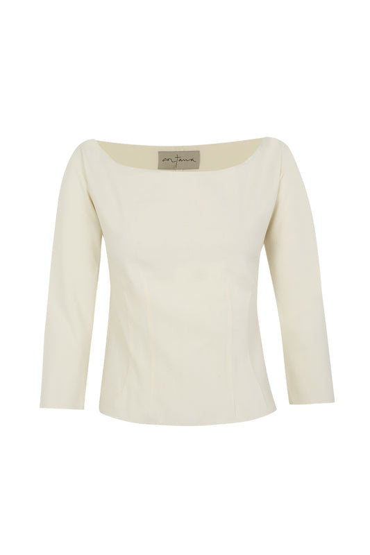 Soto, ivory linen top