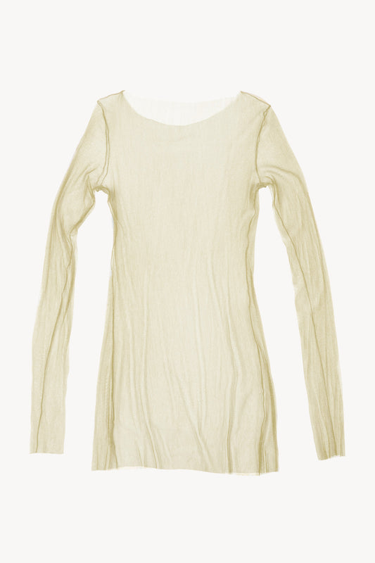 t de tul, silk tulle top dune