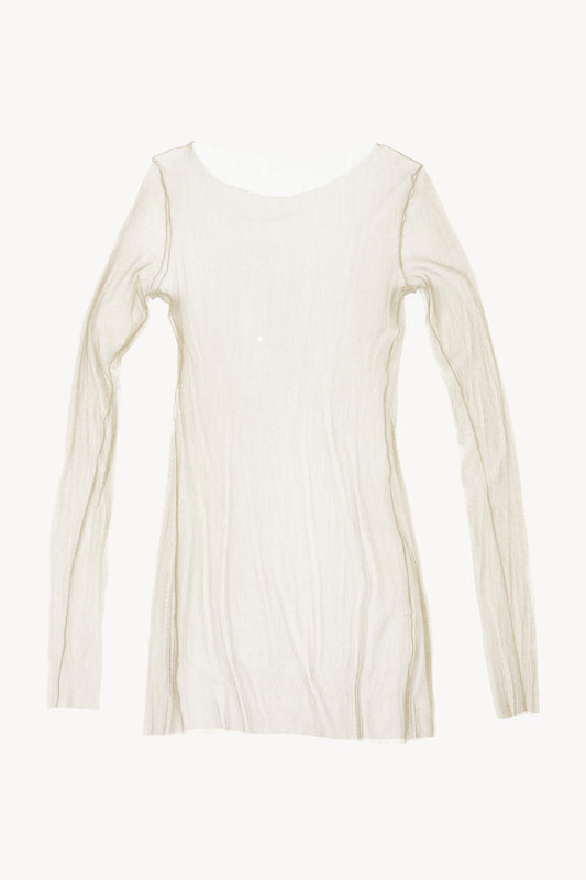 t de tul, silk tulle top ivoire pale