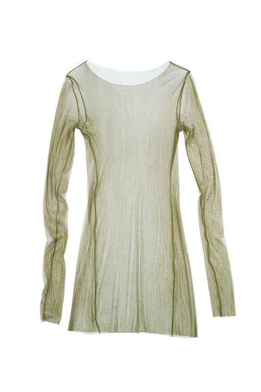 t de tul, tulle top olive