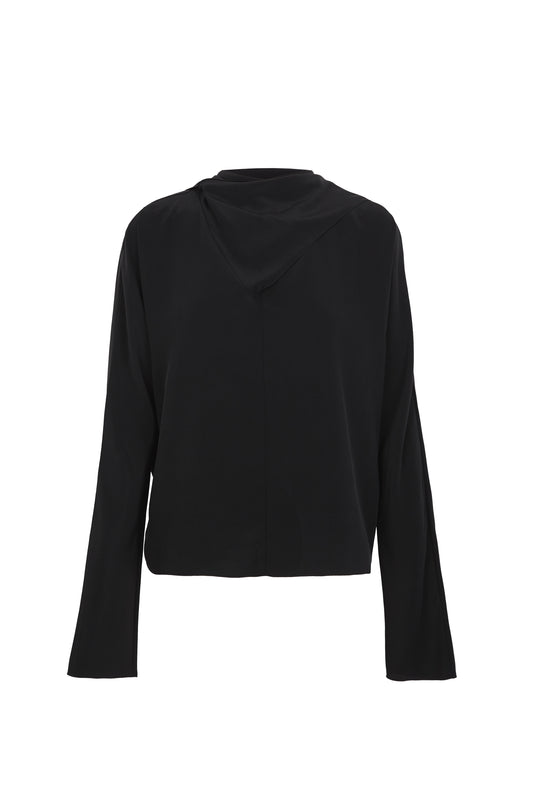 Tala, blusa de seda negra