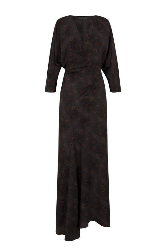 Tarantella, vestido en seda daria print