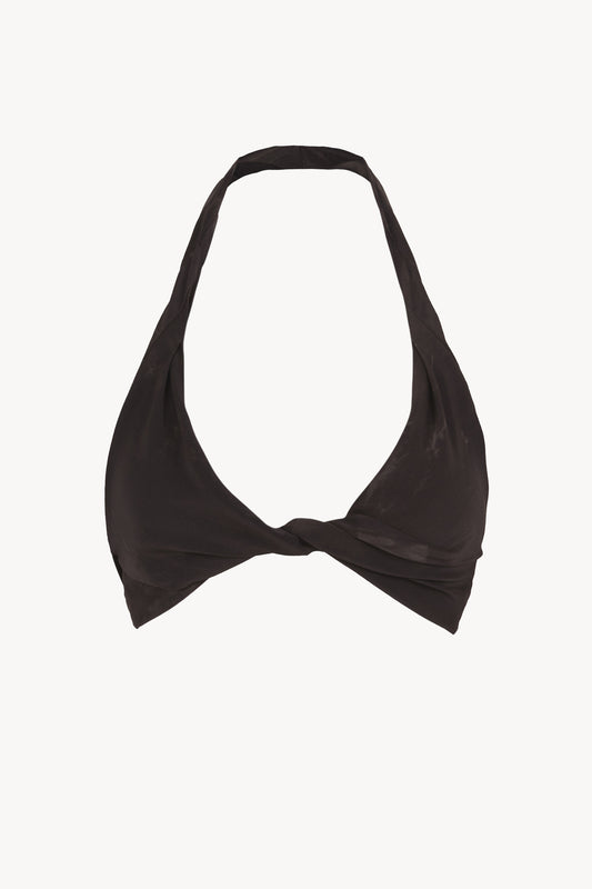 Tie, fade black and green stretch silk top