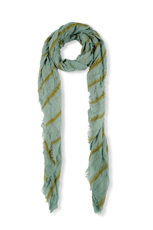 Tilo, aqua and gold striped scarf