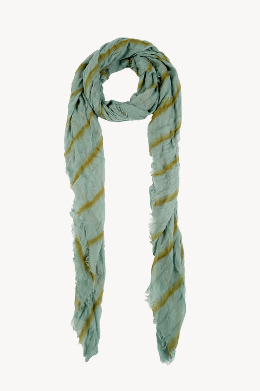 Tilo, aqua and gold striped scarf