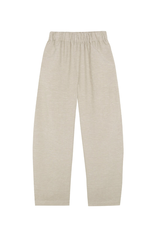 Tilo, gray and brown striped pants