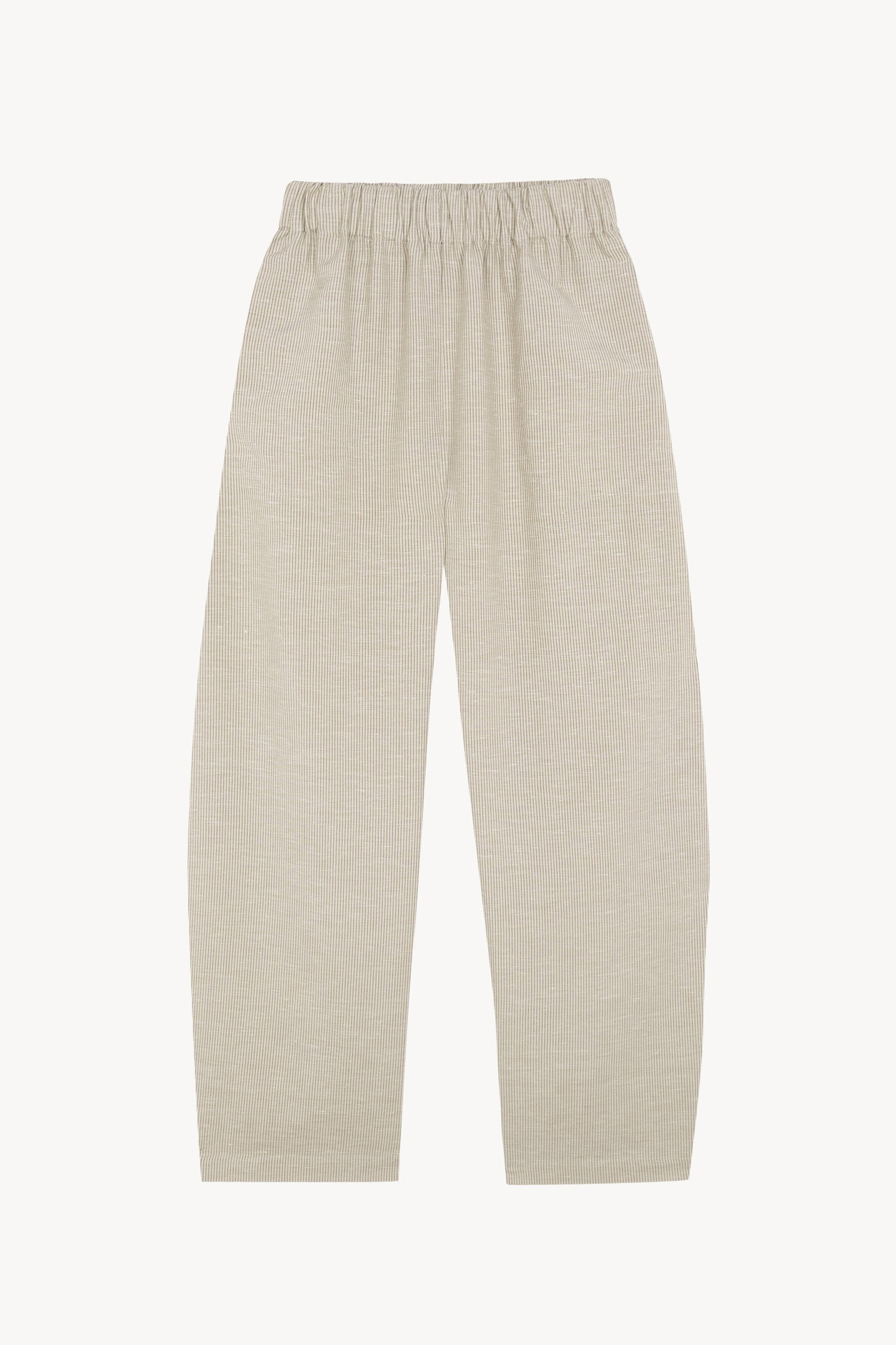 Tilo, gray and brown striped pants