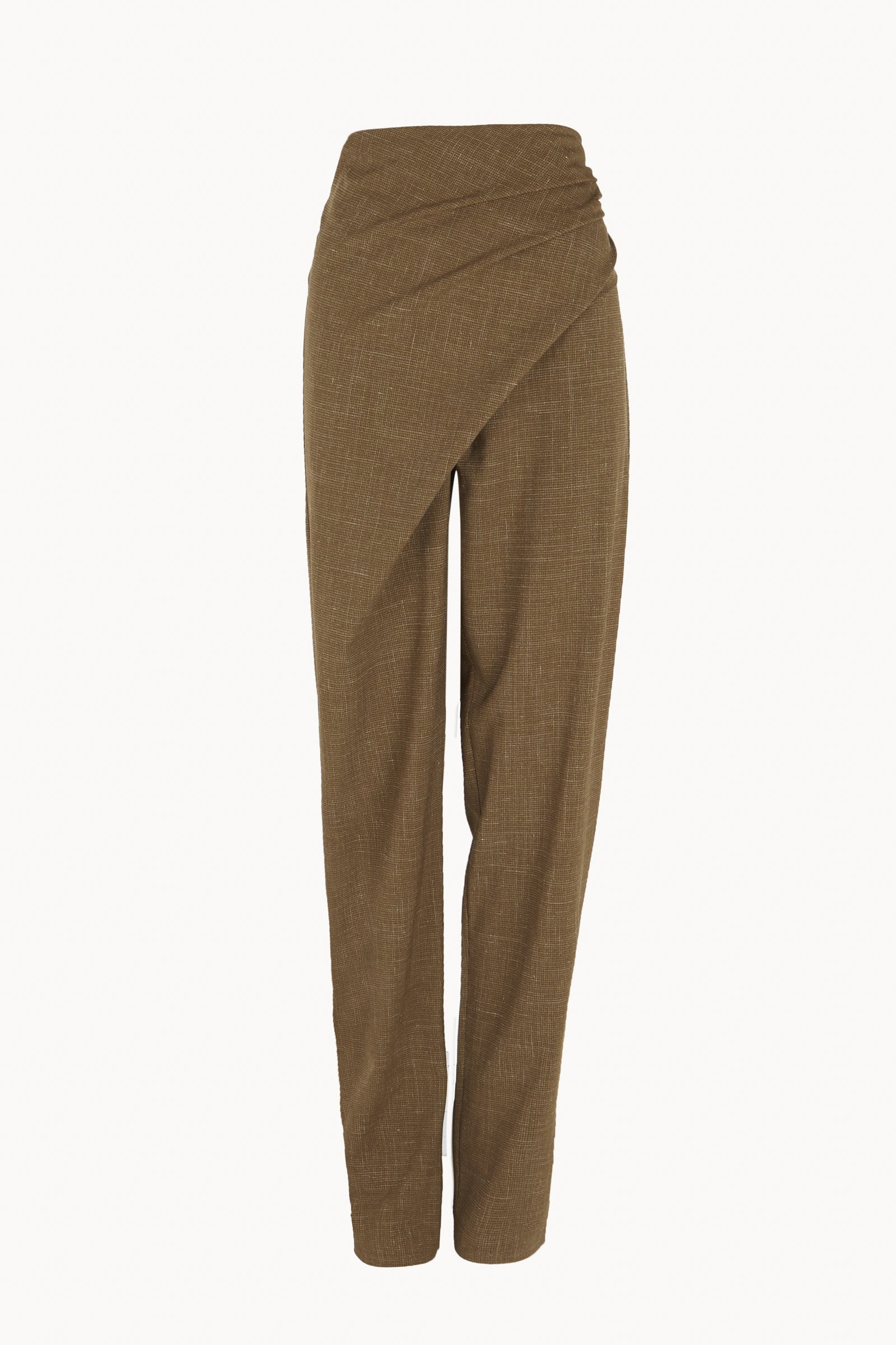 Time, light brown virgin wool and silk trousers