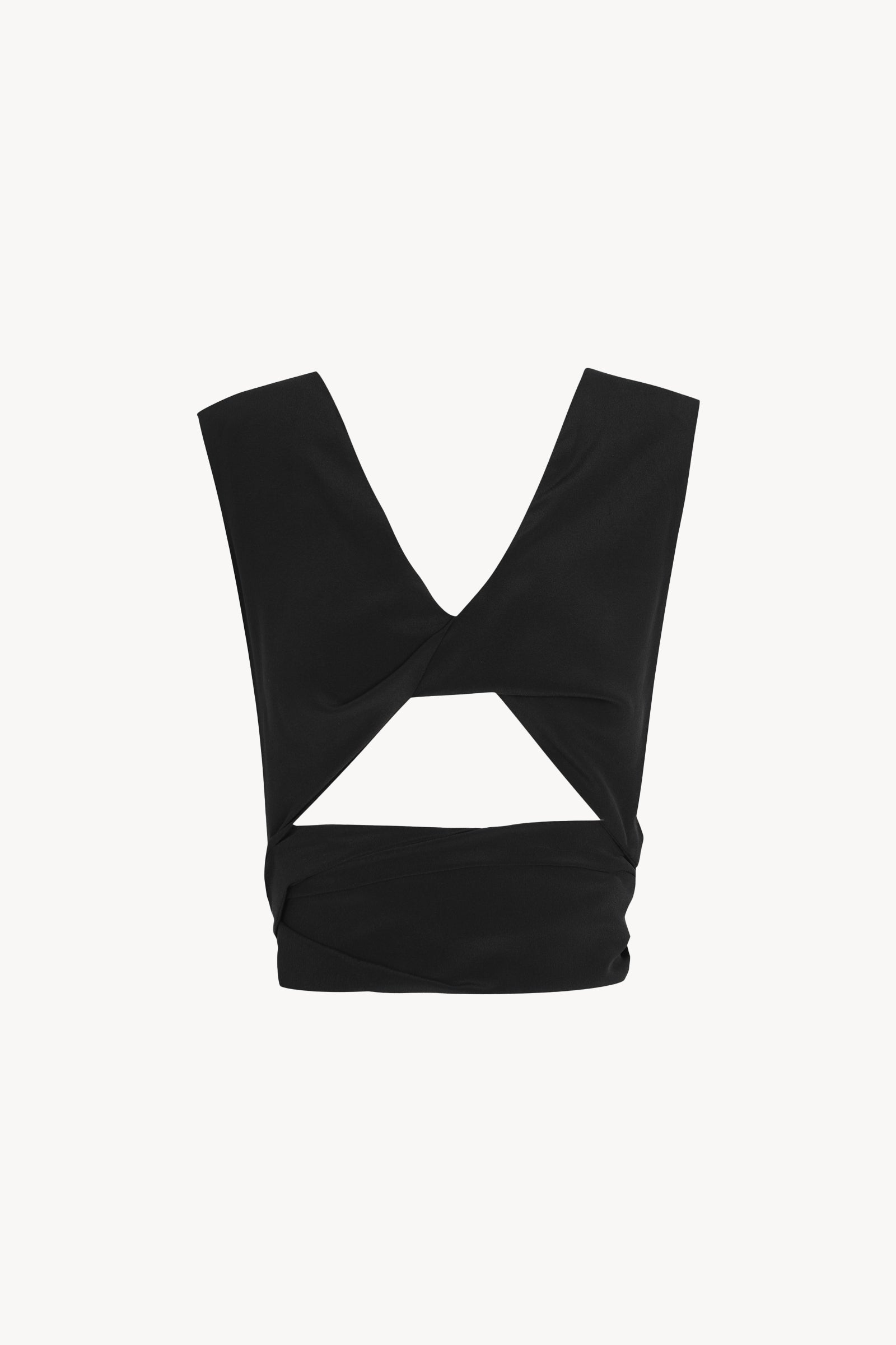 Tunez, black silk crossover crop top