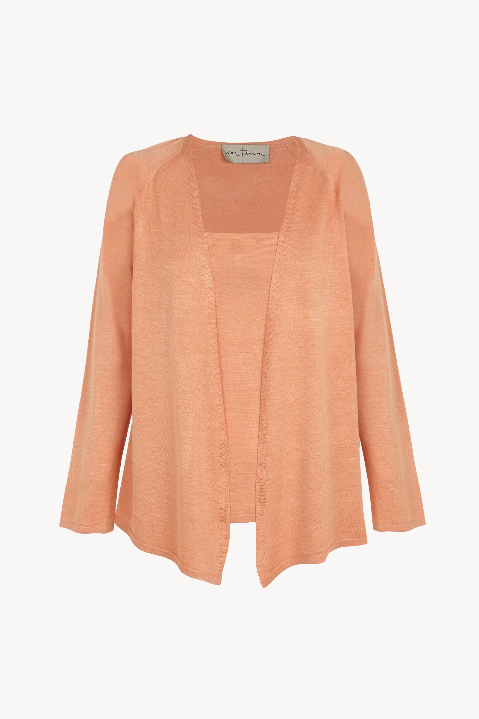Tussa, tangerine silk knit cardigan