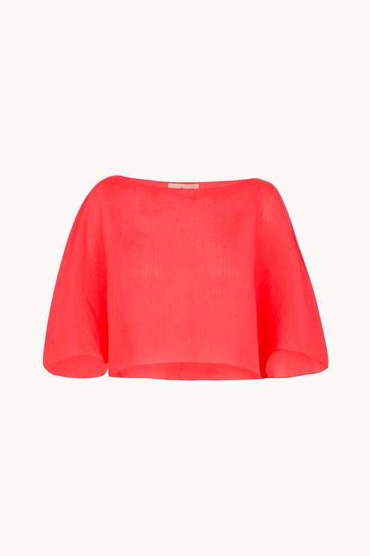 Ufo, coral red ramie top