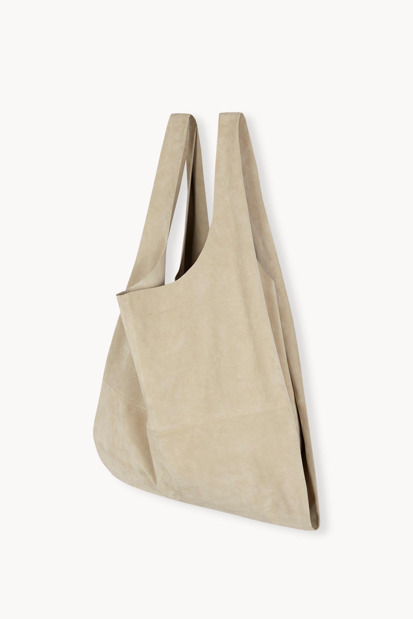 U xl, dark beige suede tote bag