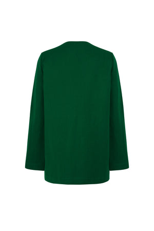 Vienna, emerald green linen and virgin wool jacket
