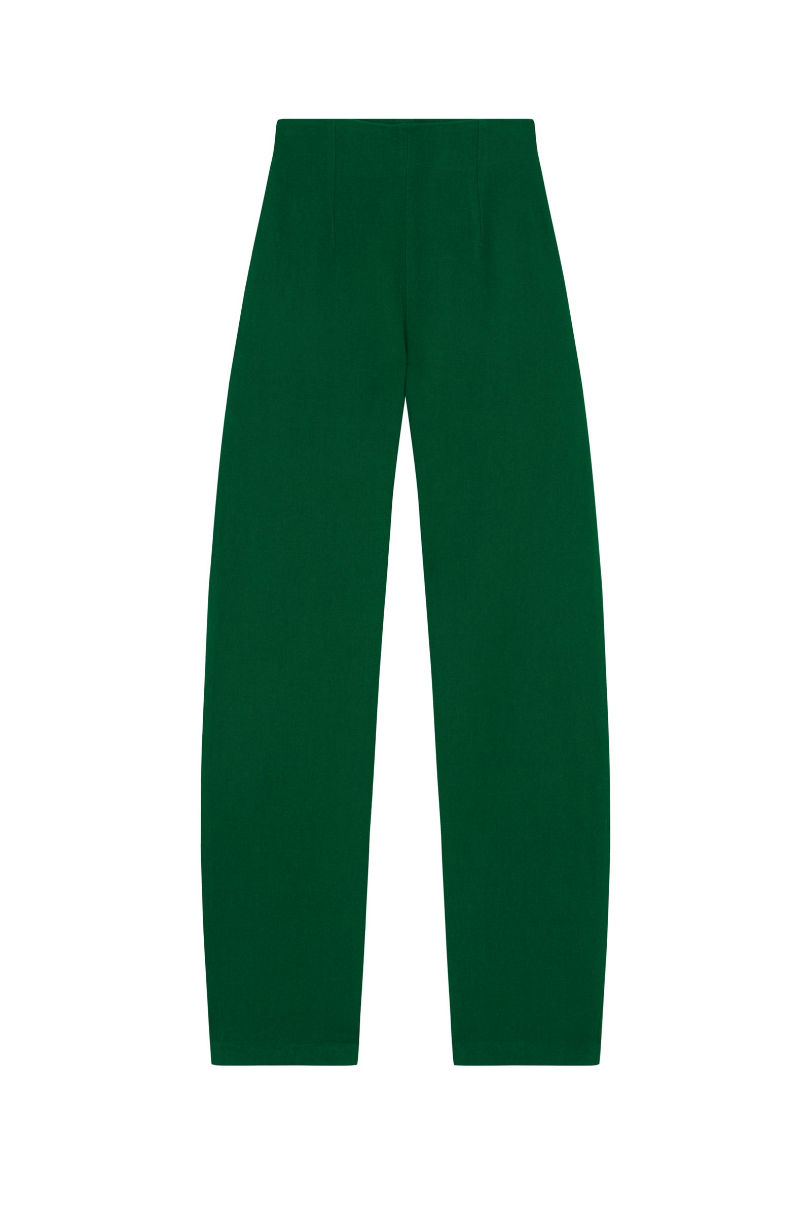 Viena, emerald green linen and virgin wool pants