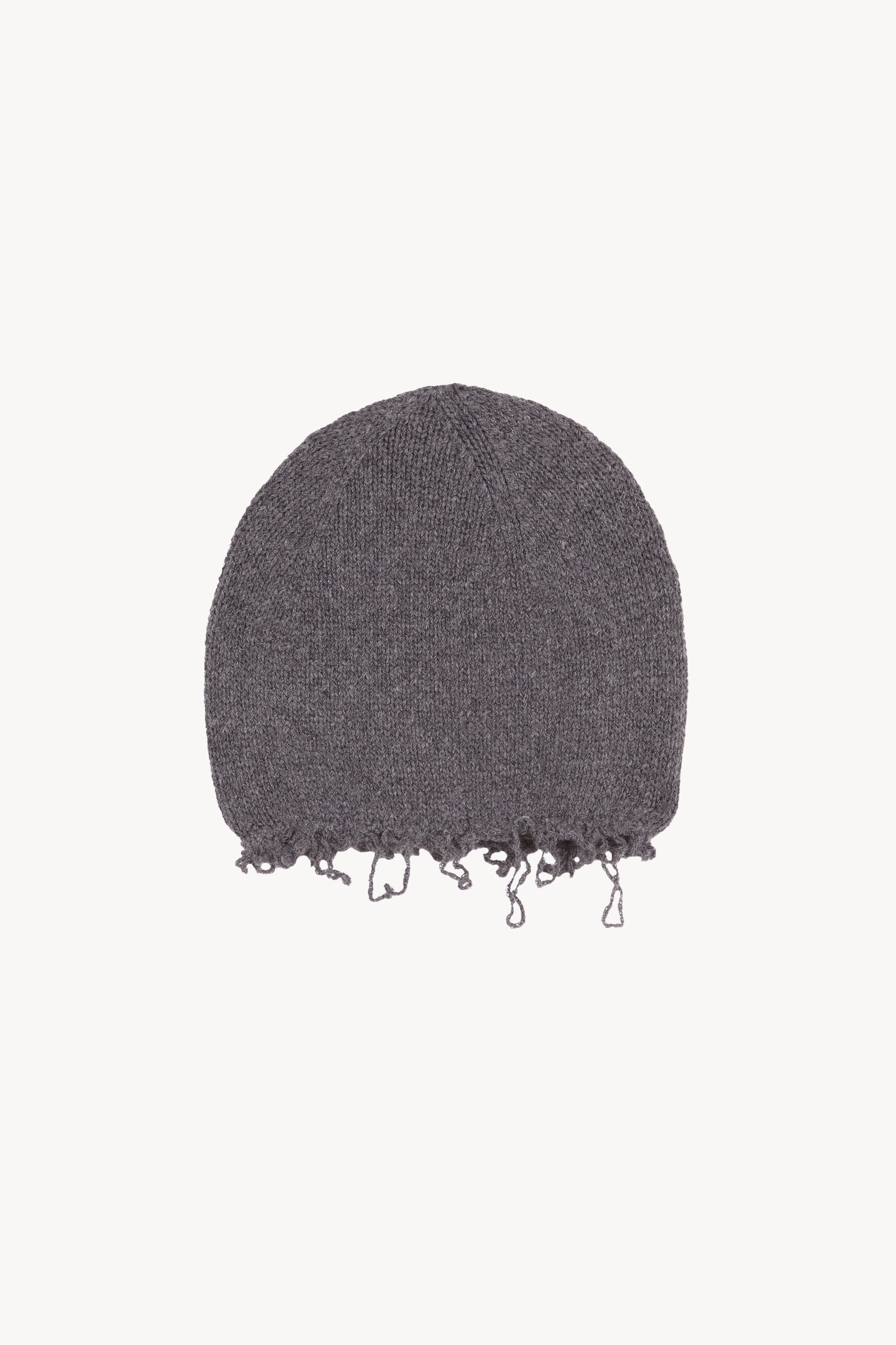 Winter, grey melange wool and cashmere beanie