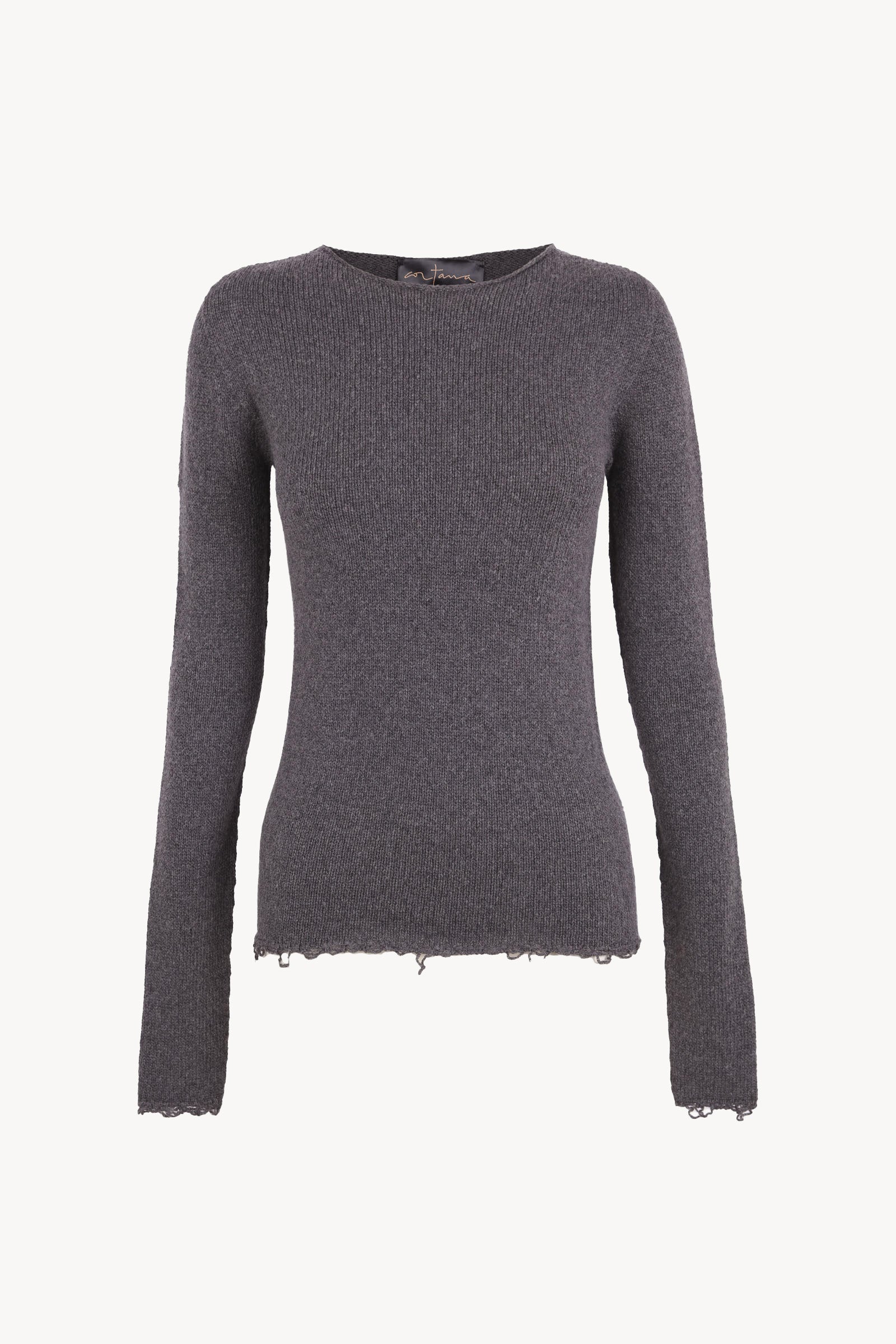 Winter, gray melange wool and cashmere sweater