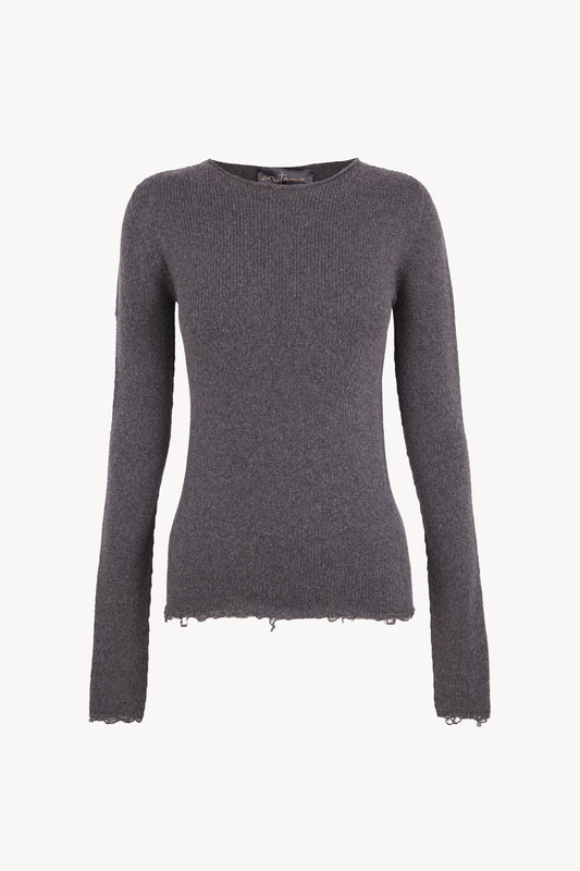 Winter, gray melange wool and cashmere sweater