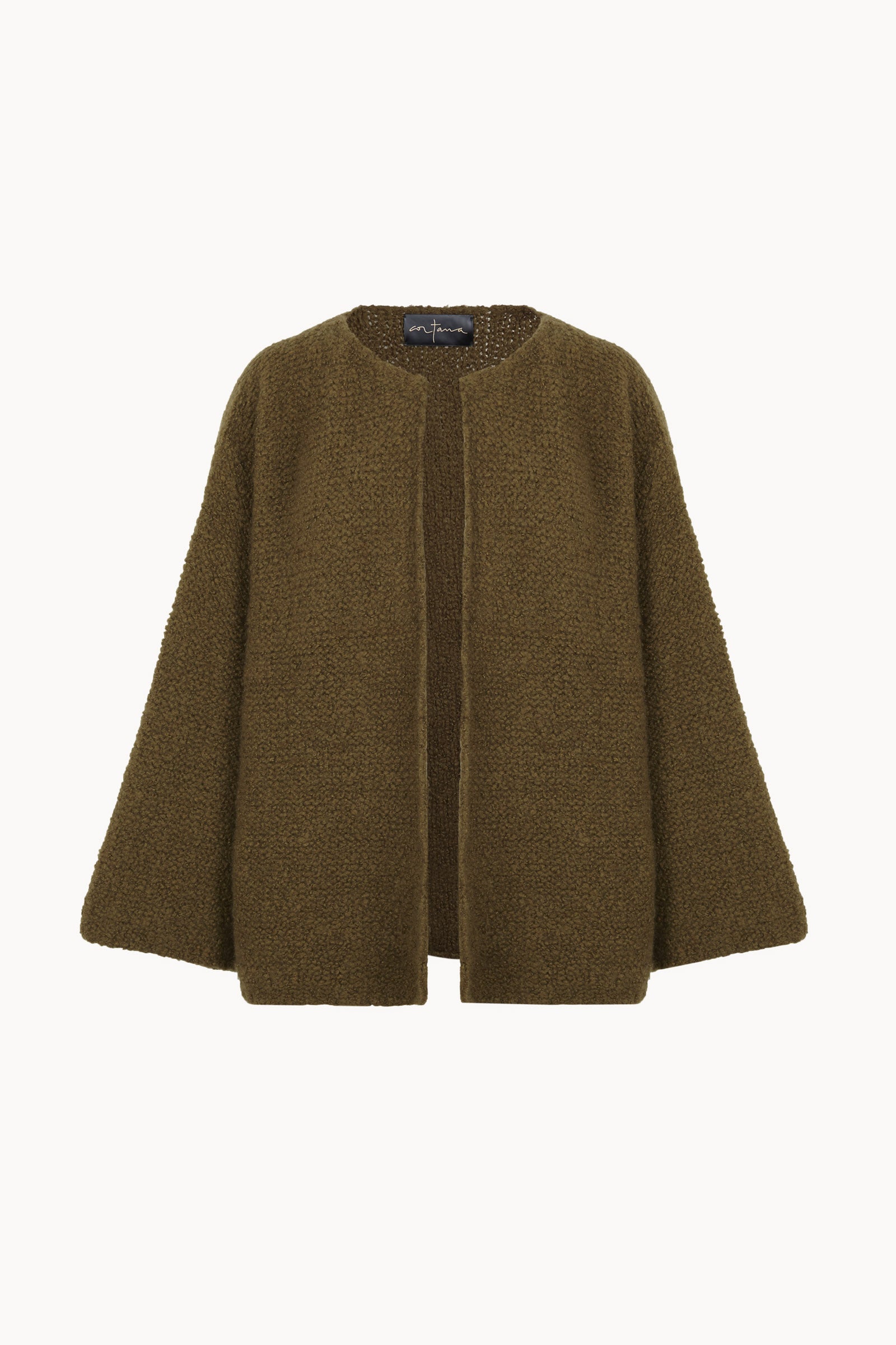Yara, khaki cashmere and silk knit jacket