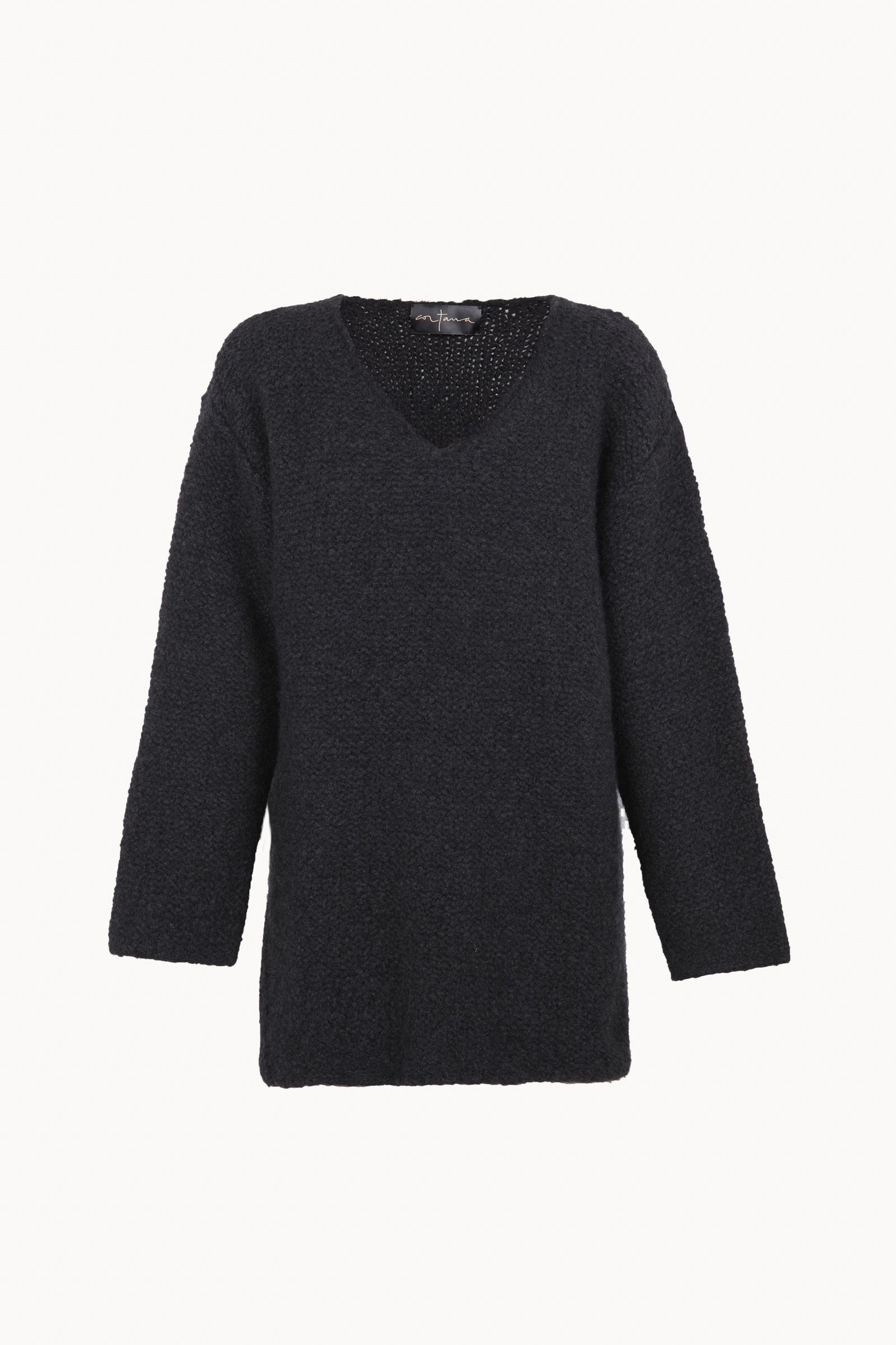 Yara, night blue cashmere and silk jumper