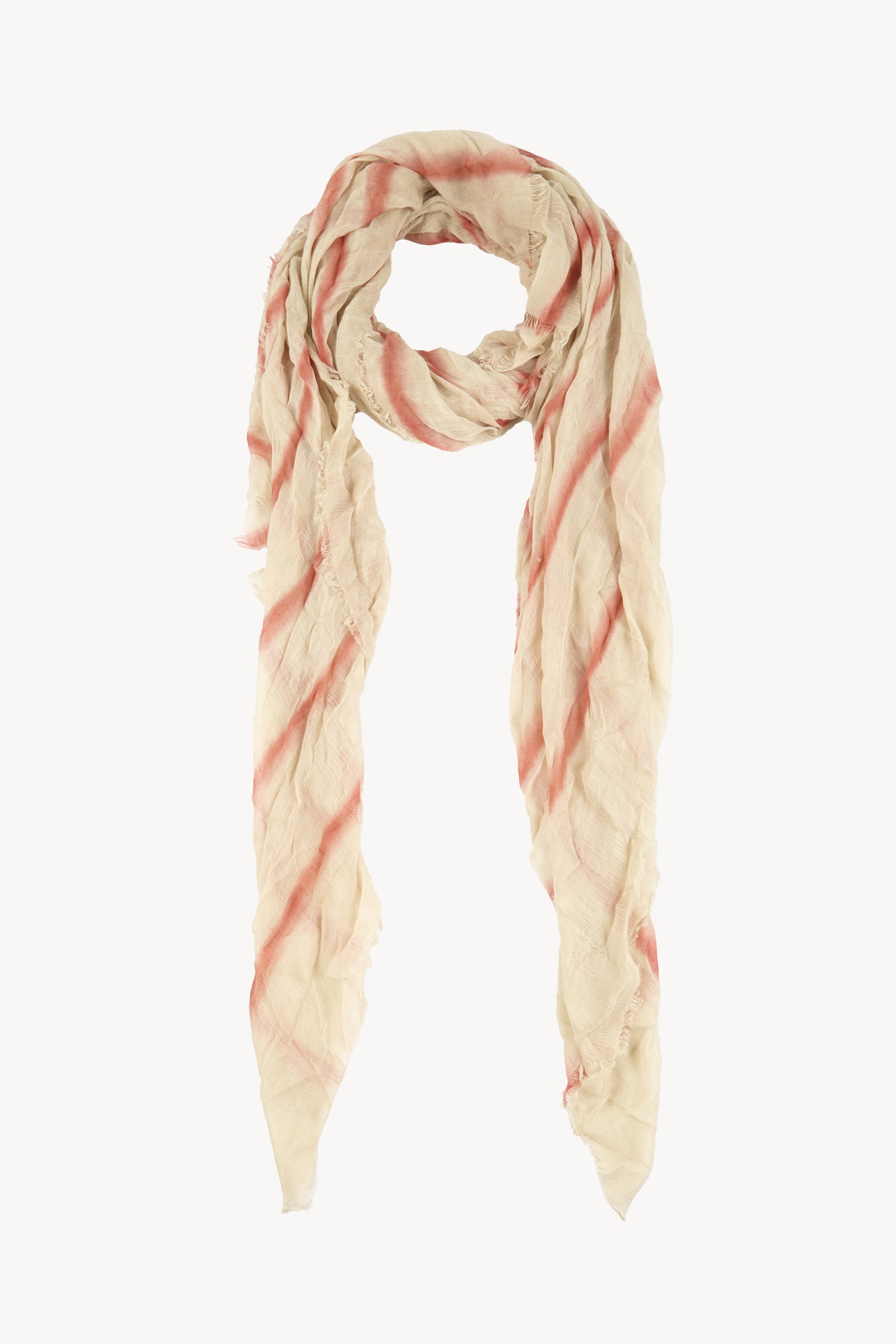 You, red maltinto striped scarf