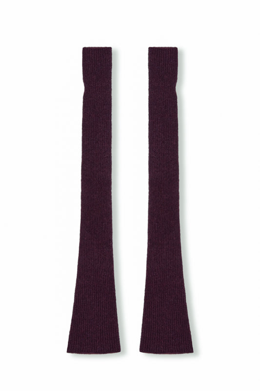 Zakia, burgundy baby alpaca arm warmers