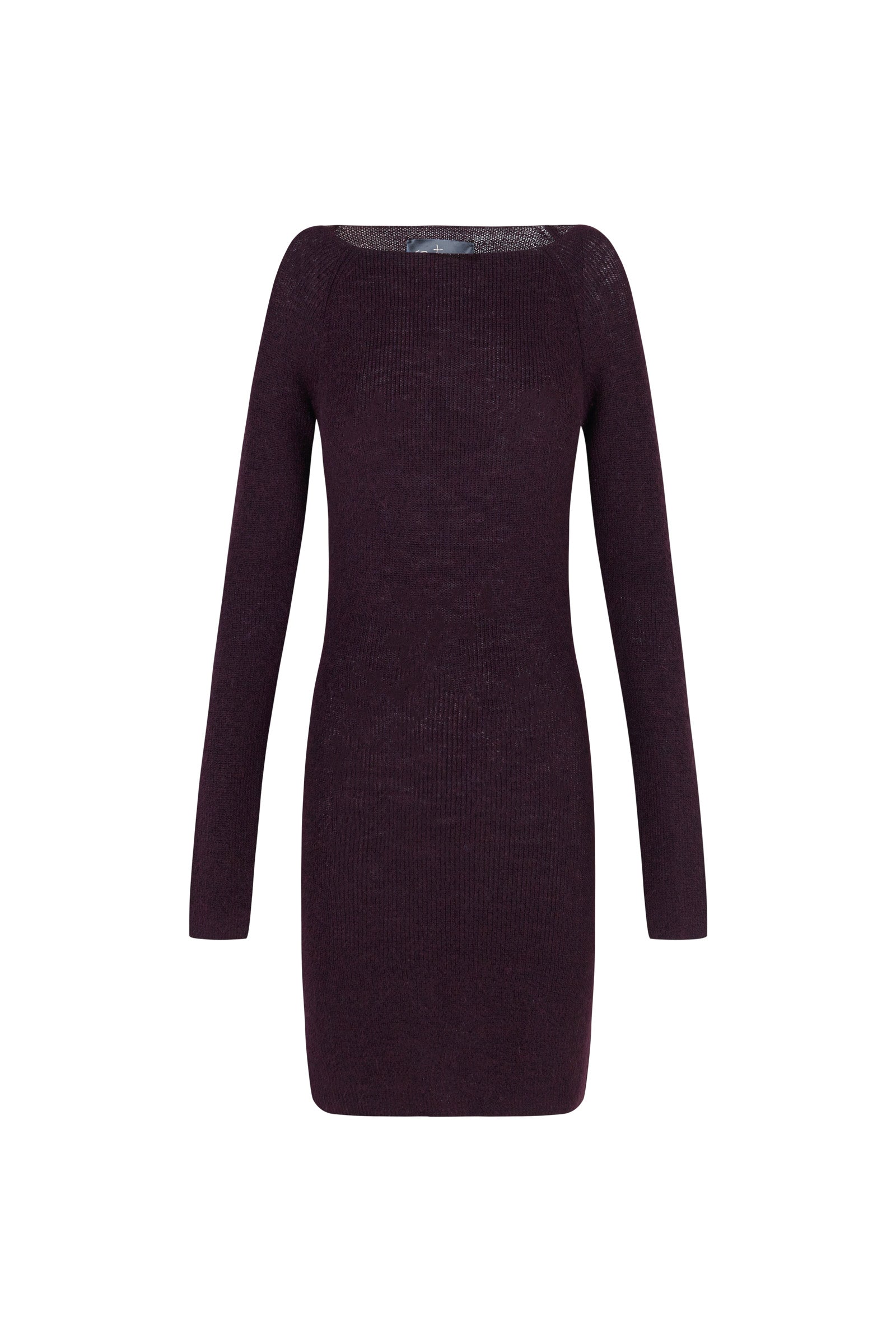 Zico, burgundy mini dress in baby alpaca and merino wool