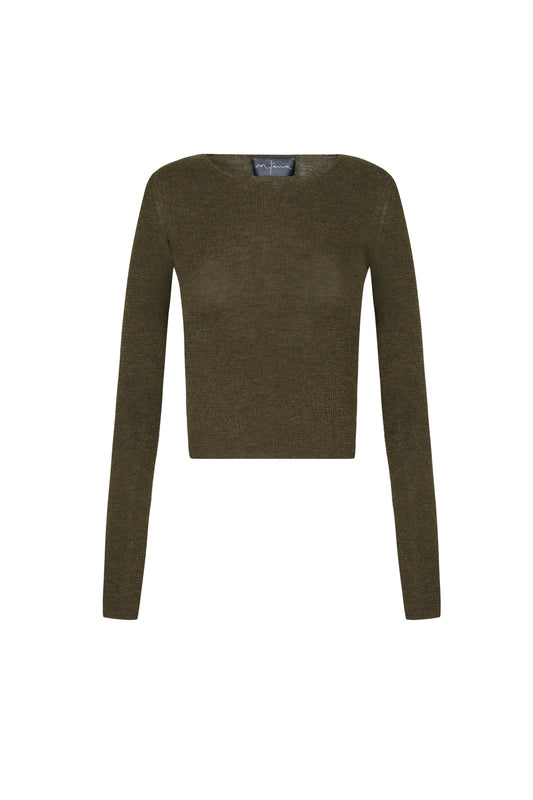 Zico, jersey en baby alpaca y lana merino kaki