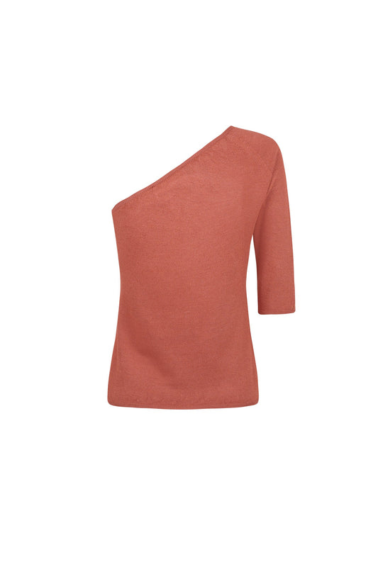 Airi, top asimétrico en punto de seda fresa