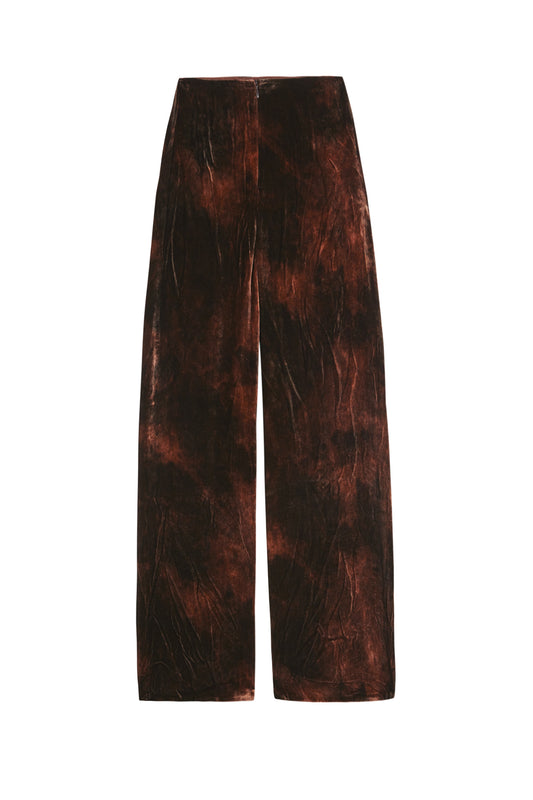 Angelina, wide maltinto silk velvet pants