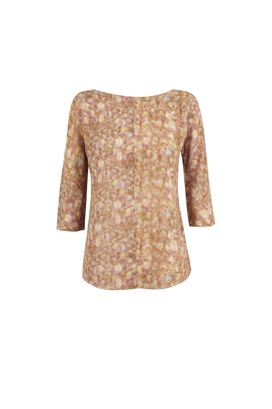 Azalea, printed silk top