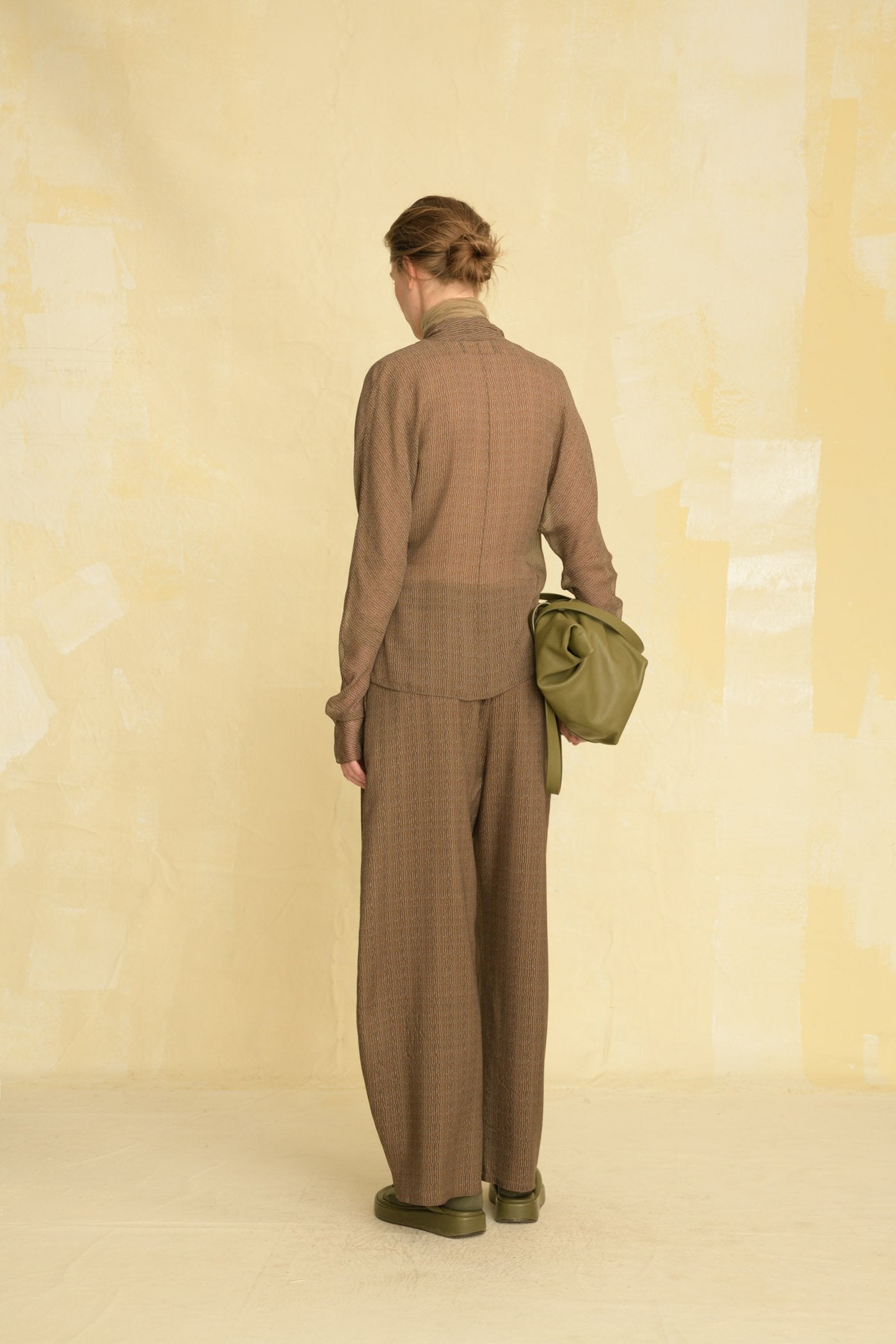Bruna, printed wool and silk blend pants
