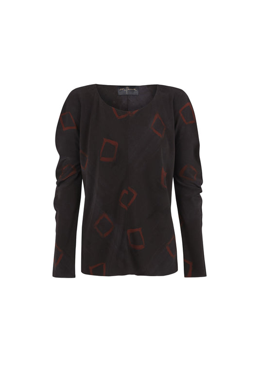 Daria, printed silk top