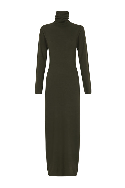 Gajo, pine colored knitted dress