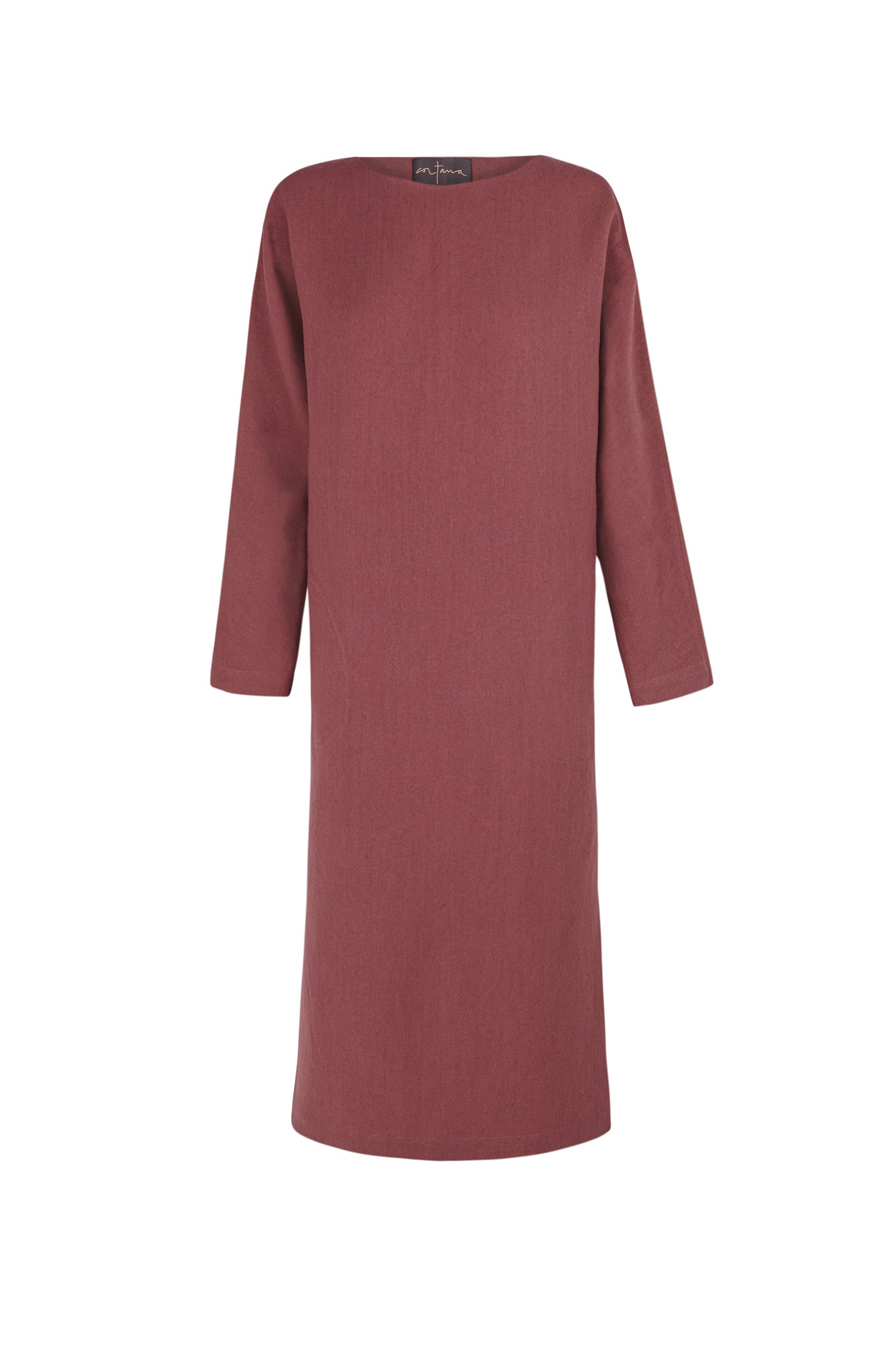 Margot, midi dress in linen and wool