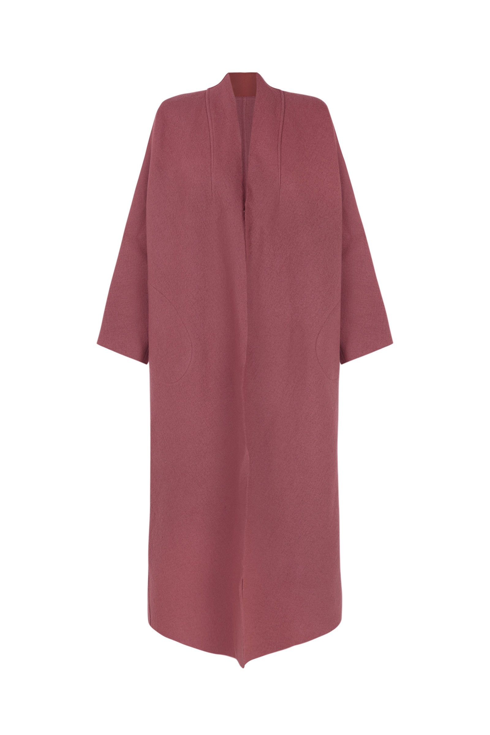 Marion, pink wool and linen coat