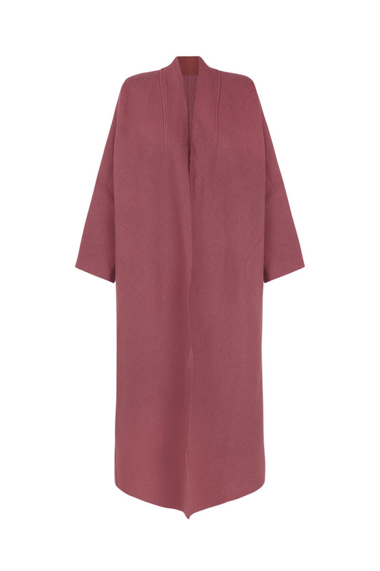 Marion, abrigo en lana y lino rosa