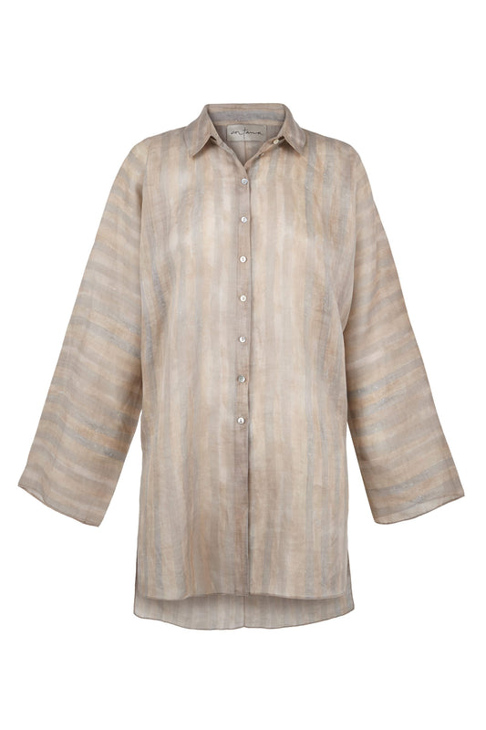 Oxido, top en ramio estampado