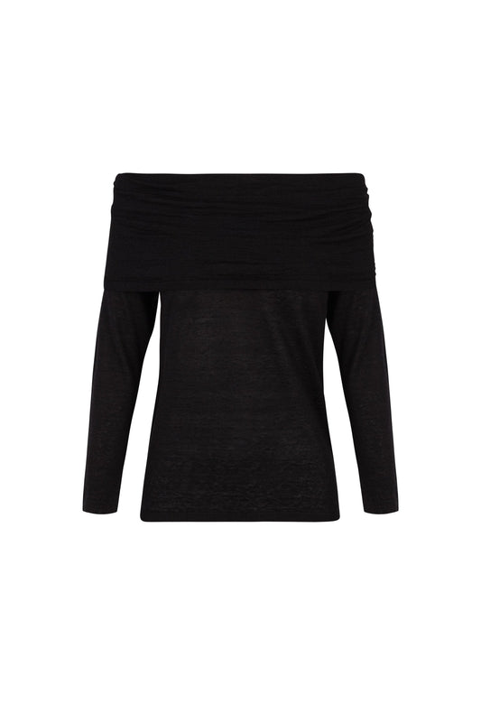 Romeo, top en punto de lino negro