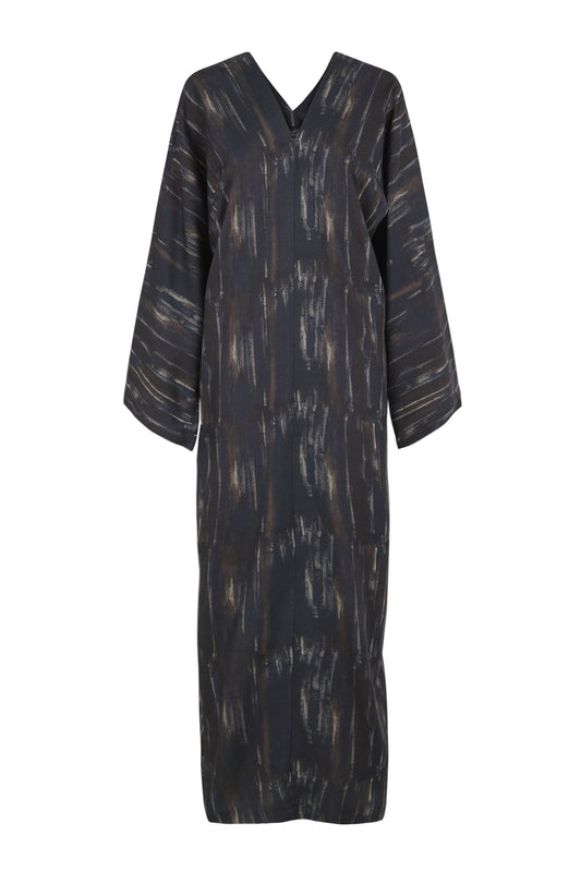 Thais, printed dress in wool and silk