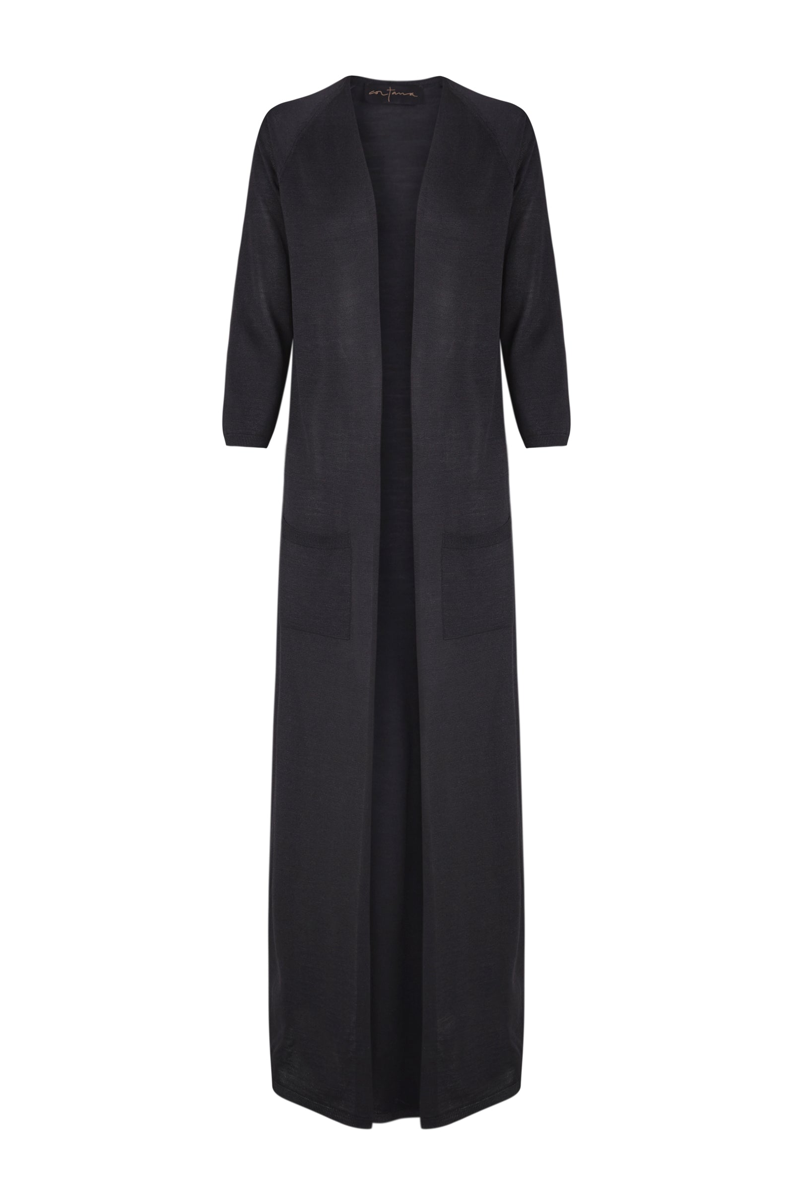 Tulsi, chaqueta en punto de seda negra