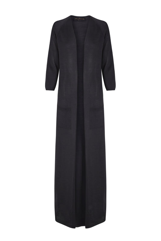 Tulsi, black silk knitted jacket