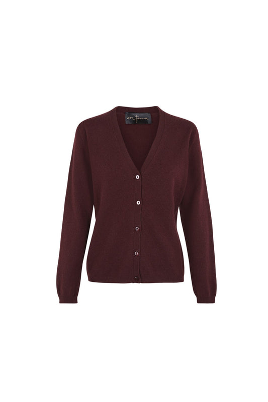 Viento, maroon cashmere cardigan