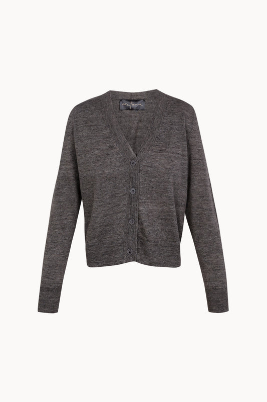 Ara, graphite melange linen and cotton cardigan